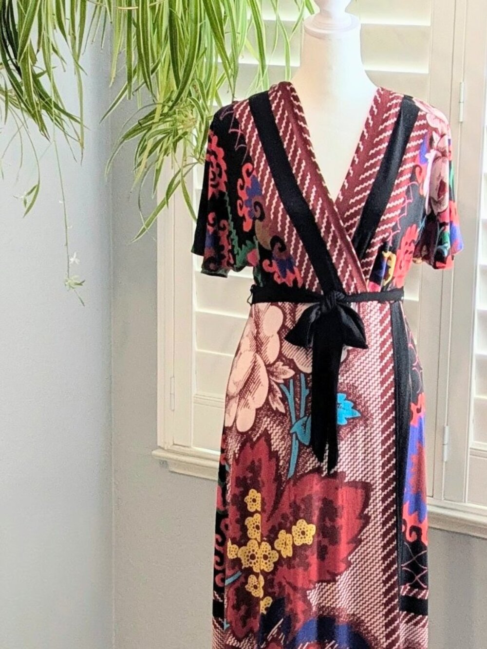 Christian Lacroix for Desigual Floral Wrap Dress Sz L